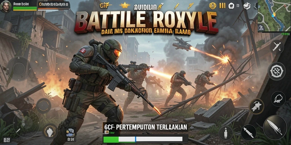 Gameplay seru 6CF dalam mode Battle Royale yang intens.
