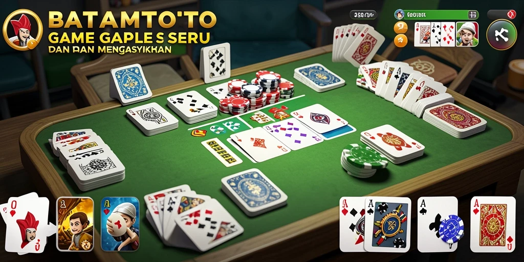 Tampilan gameplay seru di BATAMTOTO dengan kartu Gaple.