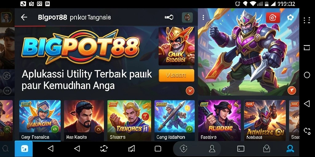Tampilan utama BIGPOT88 dengan fitur Utility yang menarik.