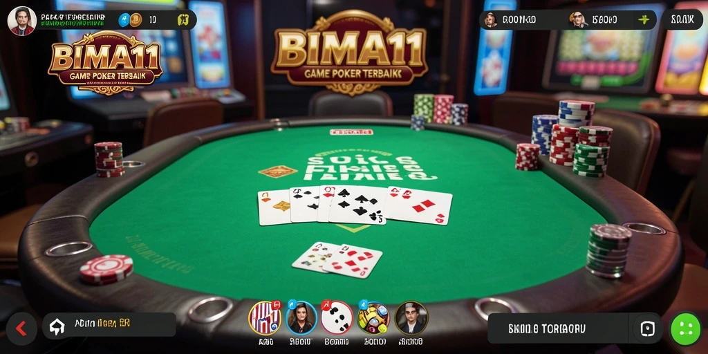 Tampilan gameplay seru BIMA11 yang penuh aksi Poker.