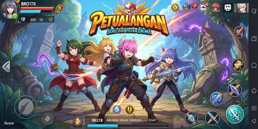 Tangkapan layar BRO178 menampilkan aksi seru dalam pertempuran Anime.