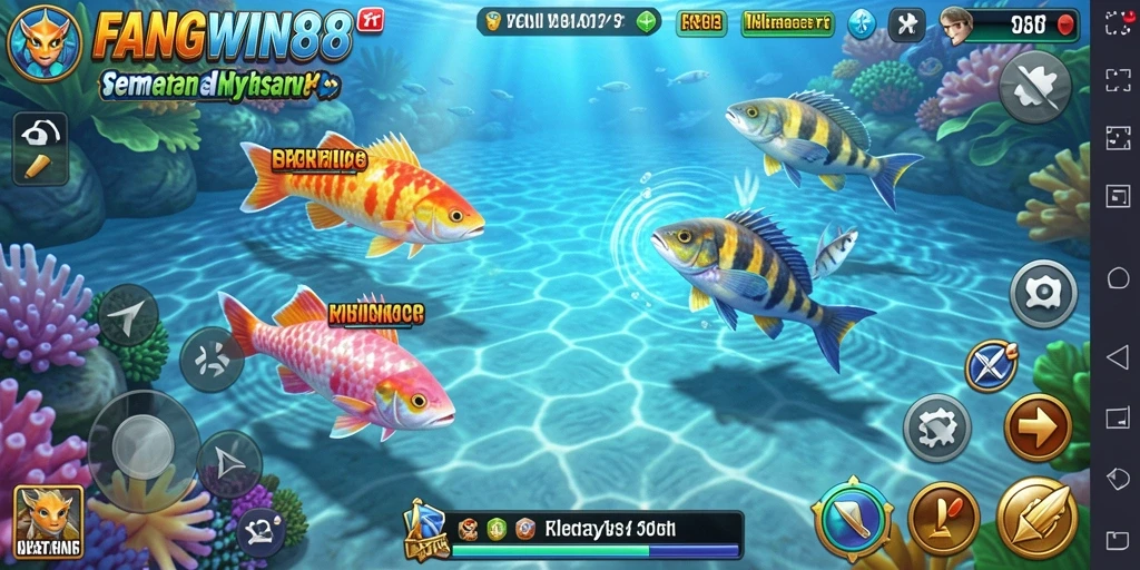 Gameplay FANGWIN88 yang seru dengan efisien menembak ikan.