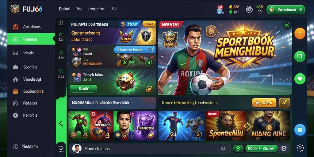 Tampilan gameplay Sportsbook yang menarik dan interaktif di FUJI66.