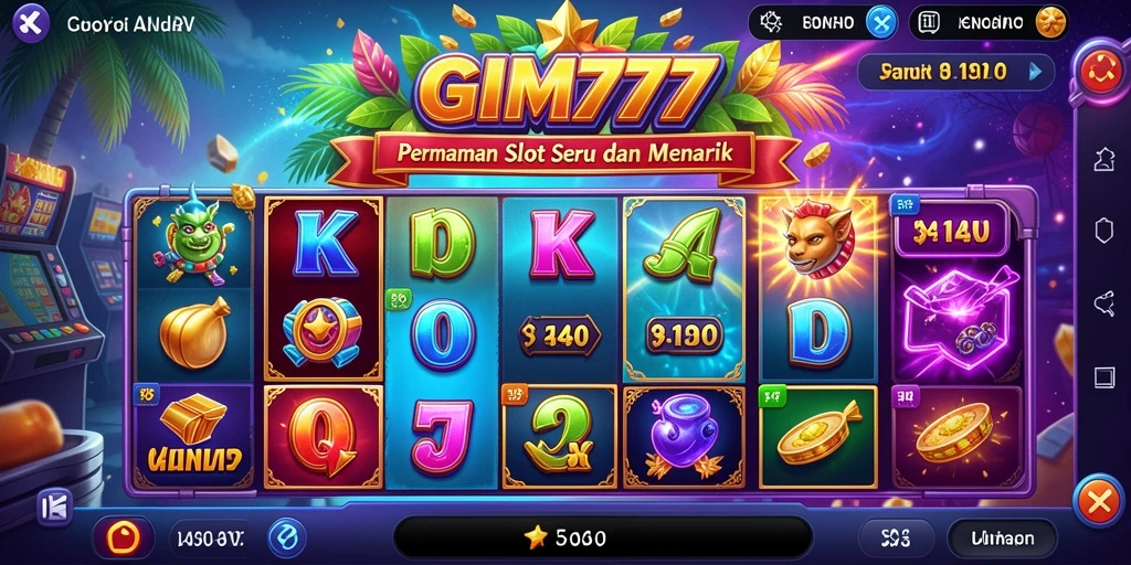 Tangkapan layar dari gameplay menarik GIM777 yang penuh warna.