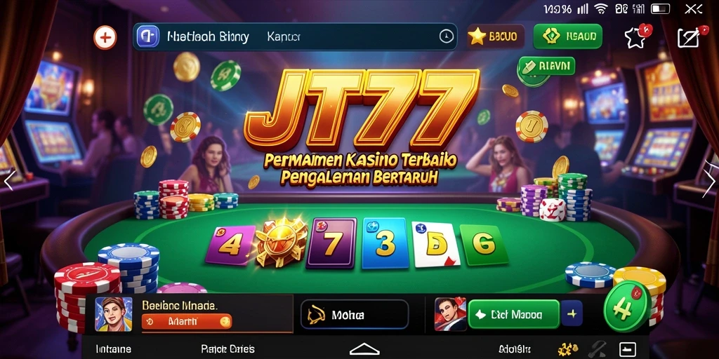 Tampilan menarik gameplay JT777 dalam suasana Kasino yang mendebarkan.