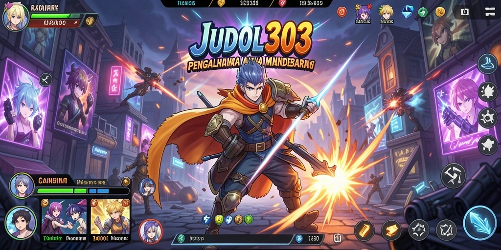Screenshot gameplay JUDOL303 dengan karakter anime yang dinamis.