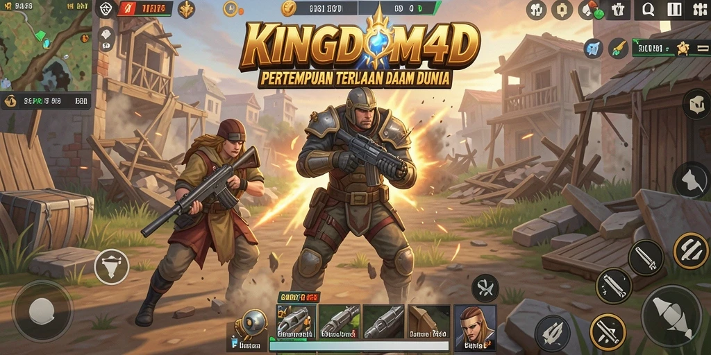 Tampilan gameplay seru di KINGDOM4D dengan aksi Battle Royale.