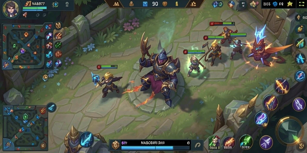 Screenshot gameplay NABOB77 dengan pertarungan seru di arena.