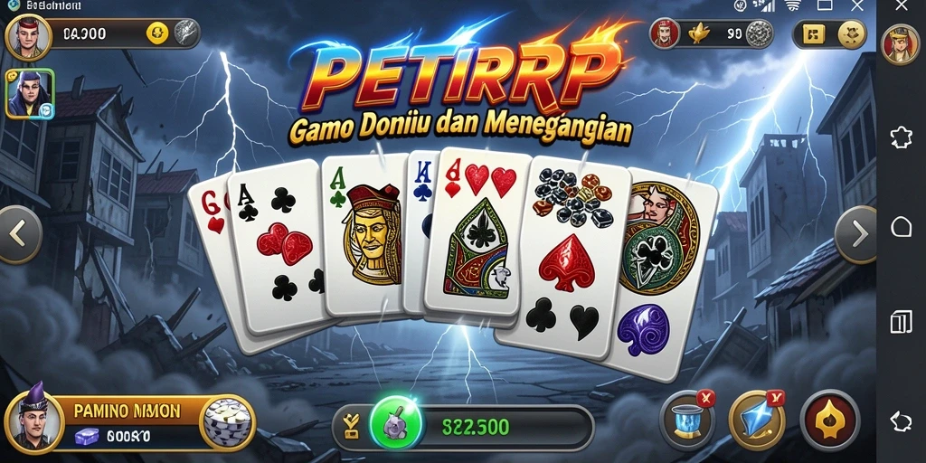 Tampilan gameplay Domino yang seru dan interaktif di PETIRRP.