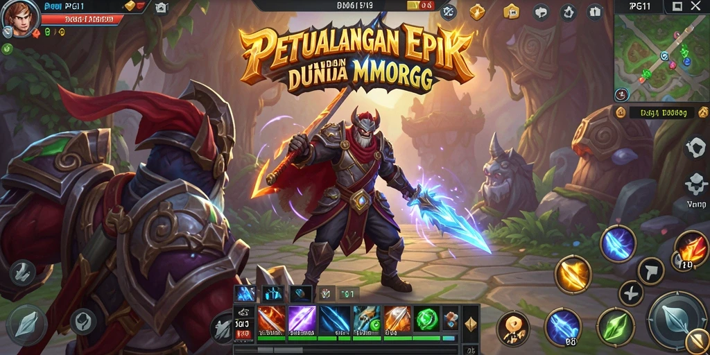 Tampilan gameplay PG11 yang epik dan mendetail dalam petualangan MMORPG.