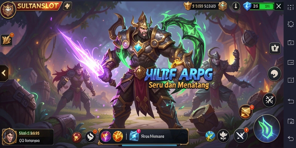 Tangkapan layar gameplay SULTANSLOT dengan pertempuran yang intens dan grafis menawan.